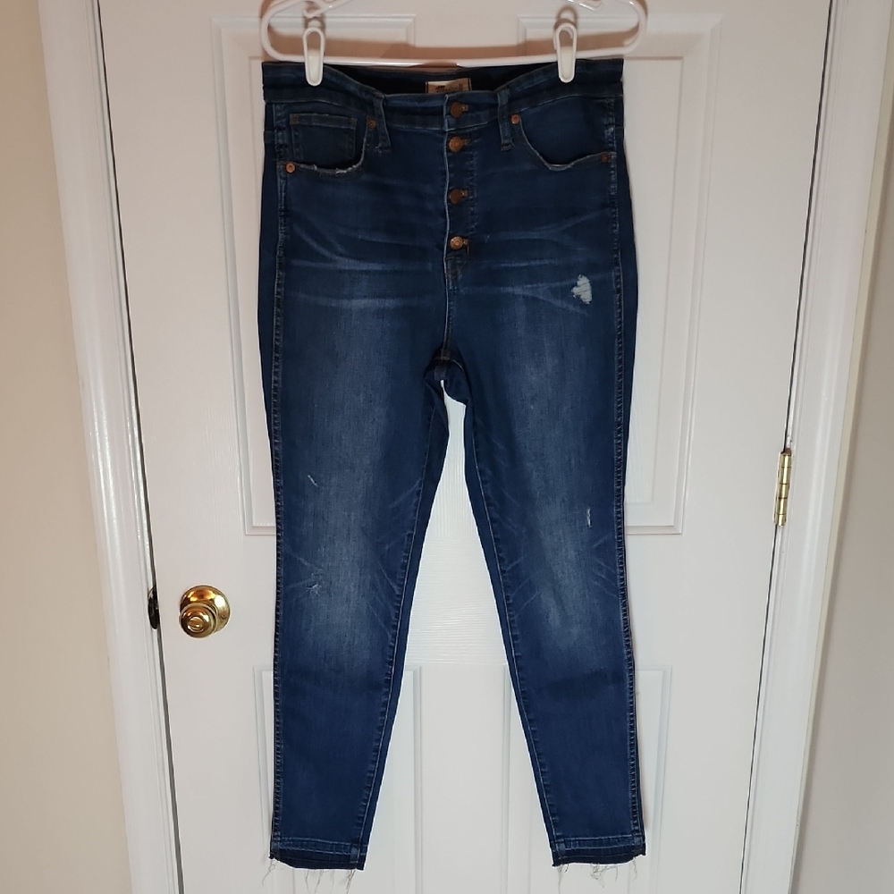 Madewell Womens High Rise Dark Blue Jeans